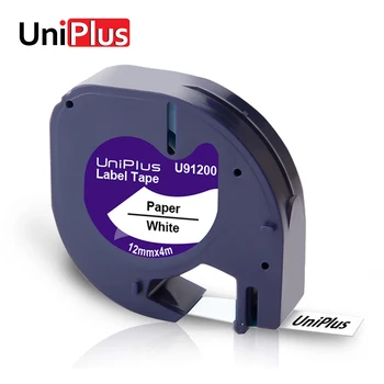 UniPlus 12mm Black on White 91330 Suderinama Dymo Letratag Popierius, Etiketės, Juostos, Etiketės Spausdintuvo Juostelės Vandeniui Labelmakers