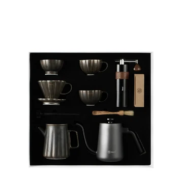 Nerūdijančio Plieno Puodą Kavos Malūnėlis Vadovas Gooseneck Lašelinę Priedai Saugojimo Puodelis Boite Kavinė Coffeware Rinkiniai DG50C