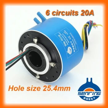 Electroica pasukti 6 grandinių 20A laidžios slydimo žiedas 25.4 mm kiaurymės dydis per skylę slydimo žiedas