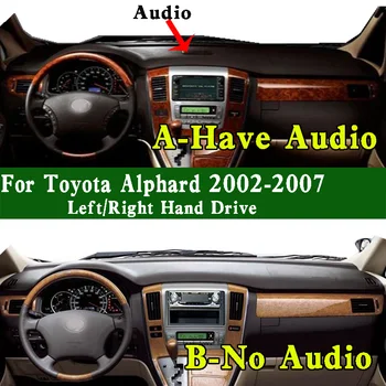 Toyota Alphard 2010G 240S ATH10 H10 2002-07 Dashmat prietaisų Skydelio Dangtelį Skydelio nuo Saulės Trinkelėmis Anti-Purvo Įrodymas, Brūkšnys Kilimėlis