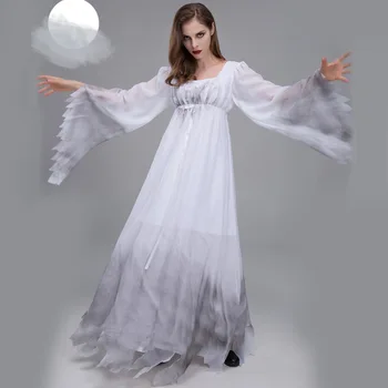 Moterų Vampyras Zombie Dress Helovinas Vaiduoklis nuotaka cosplay Dvasinės Meilės Balta Suknelė moterims