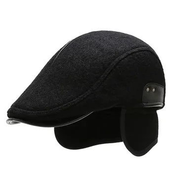 2020 m. Žiemos Naujas Vyrų Šilumos Earmuffs Skrybėlės Mados Derliaus Beretės Atsitiktinis Visas rungtynes, Šiltas Vilnonis Skrybėlės Retro Markių Snapback Kepurės