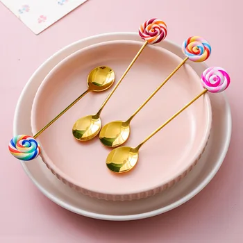 Japonija ir Pietų Korėja kūrybos saldainis nerūdijančio plieno šaukštas dervos rankena, nerūdijančio plieno, vaisiaus šakutė ledų samtelis šaukštu
