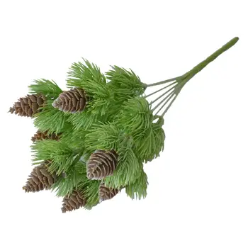 7 Filialas Dirbtinis pušų Medžių Augalų Lapų Žaluma Šakų Vainikas Gėlių Ornamentu Lauko