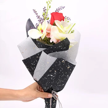 10VNT 60x60cm Gėlių Popieriaus Vyniojimo Blizgančiais Puokščių Pakavimas PVC Dovanų Paketą Amatų Valentino Dieną Festivalis Prekes