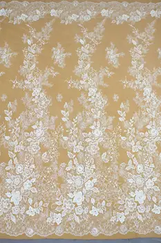 Nicelace Off White Populiarus Blizgučiai Siuvinėjimas Nėrinių Audinys Minkštas Tiulis Ir Vestuvių Vestuvių Suknelės, Drabužiai, Plotis-130