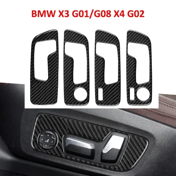 BMW X3 X4 G01 G02 G08 2018-2022 Anglies Pluošto Lipdukai Automobilio Sėdynės Reguliavimo Mygtukų Skydelio Apima Apdaila Rėmo Apdaila