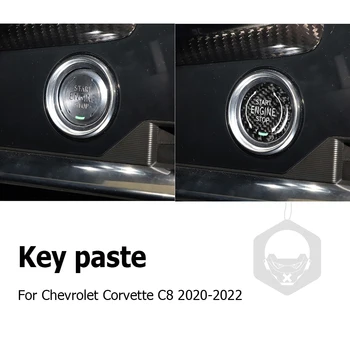 Variklis, Start Stop užvedimo raktelį Žiedas Padengti Chevrolet Corvette C8 2020 2022 Buitinių Automobilių Variklio Mygtuką Dekoras