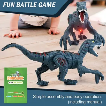 2.4 G Nuotolinio Valdymo Dinozauras RC Gyvūnai Elektros Velociraptor Modelis Žaislas 8CH Imituoja Vaikščioti ir Skamba Robotas Žaislai mergaitėms Dovanų