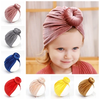 14 Spalvų Kūdikių Skrybėlės Kietas Hairband Lankelis Ruožas Turbaną Mergaitėms Pleuche Tampri Beanie Skrybėlių Apdangalai, Gėlių Bžūp