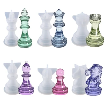MXME 6 Vnt Tarptautinės Šachmatų Epoksidinės Dervos Pelėsių Šachmatų Silikono Forma 