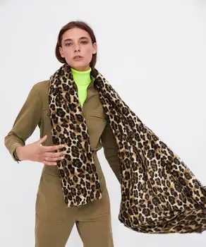 POBING Prabangos Prekės Leopardas Spausdinti Kašmyro Šalikas Moterims za Skara Apsiaustas Minkštas Šiltas Žiemos Antklodė, Šalikai Ilgai Pashmina Lady Cape