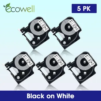 Ecowell 12mm laminuotos 45013 45016 45017 45018 45019 etiketės juostos spalvotų suderinama Dymo LabelManager 160 LM 280 spausdintuvo