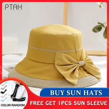 [PTAH] Vasaros Skrybėlės Moterų Apsaugos nuo Saulės Šiaudų Audiniai Sulankstomas Skrybėlę Kvėpuojantis Lengvas Skydeliai Anti-UV Paplūdimio Bžūp Pirkinių Atsitiktinis