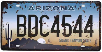 UOOPAI Arizona BDC 4544 Derliaus Metalo Pasirašyti Retro Auto Licencijos Plokštės, Įspausti Žymę Dydis 6