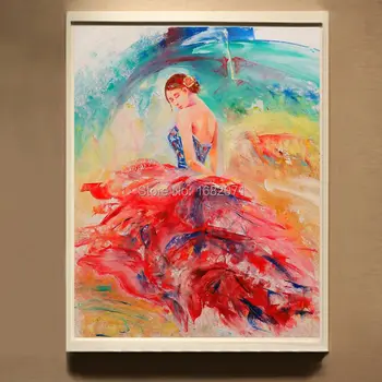Profesionalaus Menininko Ranka-dažytos Aukštos Kokybės Modernių Ispanijos Flamenko Šokėja Naftos Tapyba Ant Drobės Flamenko Dekoratyvinis Dažymas