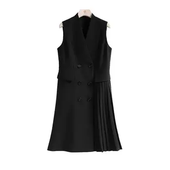 M-4XL Naujas OLIS Mados Moterų Kostiumas, Liemenė Stiliaus Aukšto Juosmens Elegantiškas Biuras Didelio Dydžio Moteriškos Viršūnės Juodos Striukės Chaleco Mujer E248