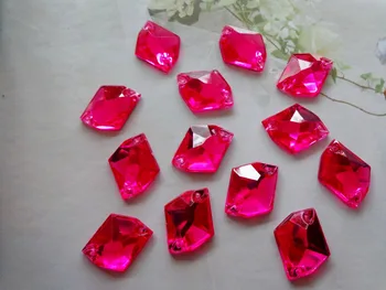 Nemokamas pristatymas 80pcs 21*16mm Siūti cirkonio Rose red Akrilo kristalų cosmic formos flatback masės diamond vertus, siuvimo
