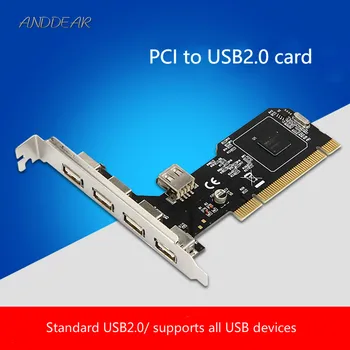 ANDDEAR USB2.0 plėtimosi kortelės desktop PCI 5 usb2.0 adapterio plokštę NEC chip sata pajungti į usb jungtį daug