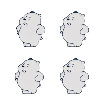 4pcs Piktas Polar Bear Emaliuota Segė Kuprinė Metalo Drabužius Anime Emblemos Atlapas Pin Apykaklės Sages Moterims