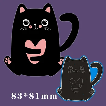 Metalo, plieno rėmai Pjovimo Miršta Maža juoda katė 