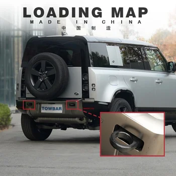 Aliuminio Lydinio Land Rover Defender 110 2020 2021 Geležies Vilkimo Kablys Gelbėjimo Galinis Priekabos Kablys Metalo Raudonas Juodas Dangtelis Priedai