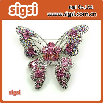 100vnt didmeninė kristalų vestuvių rožinis drugelis gyvūnų kalnų krištolas sagė pin