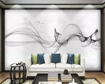 Užsakymą tapetai anotacija rašalo kraštovaizdžio dūmų Zen TV fono sienos gyvenamojo kambario, miegamojo, dekoratyvinės sienų 3d tapetai