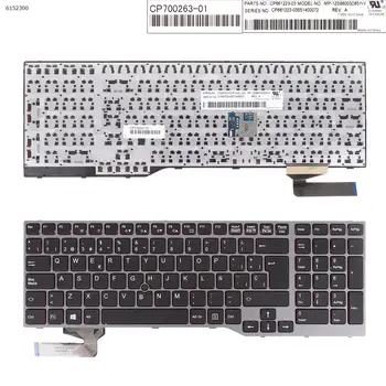 SP Nešiojamojo kompiuterio Klaviatūra Fujitsu Lifebook E753 E754 SIDABRO spalvos RĖMELIS, JUODA Redside su Taškas