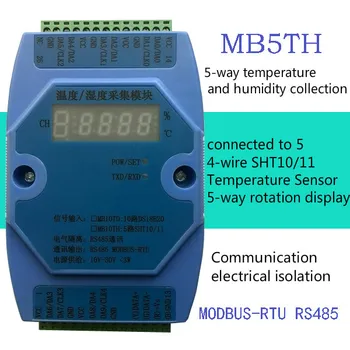 SHT10/115 Kanalo Multi-kanalo Temperatūros ir Drėgmės Įsigijimo Modulio Komunikacijos RS485 Modbus RTU