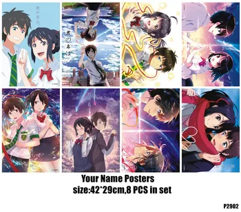 8 vnt./daug Jūsų Vardas filmą Anime plakatas Įtraukti 8 Skirtingas Nuotraukas Karšto Presavimo plakato Dydžio 42x29 CM