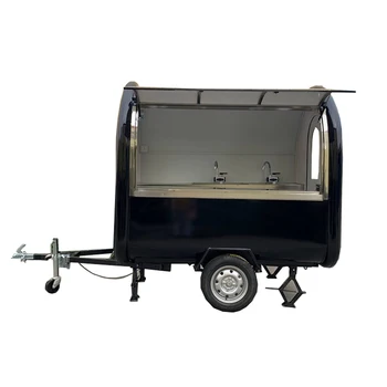 Karšto pardavimo KN-220B juoda spalva 2.2 M ilgio mobiliojo maisto vežimėliai/priekabos/ ledų sunkvežimis/užkandis ravėjimas,gimtadienis šalys