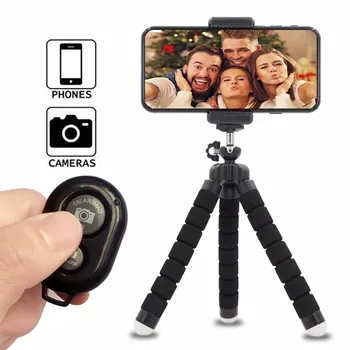 Telefonas Trikojo HolderClip Stovėti Lanksčia Kempine Aštuonkojai Mini Trikojis su IPhone Mini Kamera 