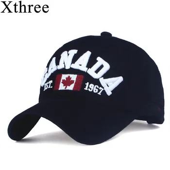 XTHREE prekės kanada laišką siuvinėjimo kepuraičių Snapback skrybėlę Vyrams, moterims Laisvalaikio Skrybėlę bžūp didmeninės
