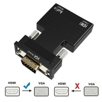 LS HDMI Į VGA Adapteris Keitiklis su Garso Moterų ir Vyrų Kabeliai 720/1080P HDTV Monitor TV-box Projektorius, Nešiojamas PC PS4