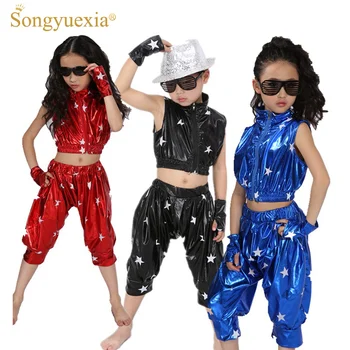2022 Songyuexia Hip-Hop Jazz šiuolaikinio šokio kostiumas vaikams 3colors 110-150cm