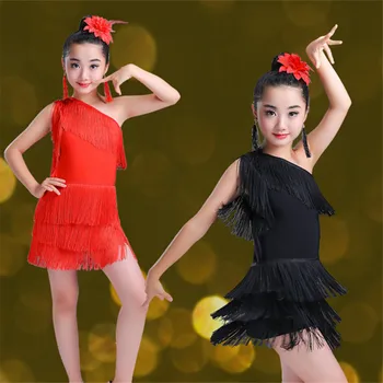 2color Šiuolaikinės Mergina lotynų Šokių Suknelė Mergaitėms salsa Suknelė Pramoginių Šokių Suknelė Mergina Konkurencijos Dancewear Vaikams Šokių Kostiumai
