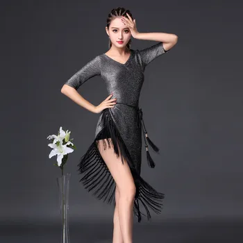 Lotynų šokių suknelė suaugusiųjų naujos šokio patirties drabužių moterų kostiumas seksualus veiklos suknelė-HD6058