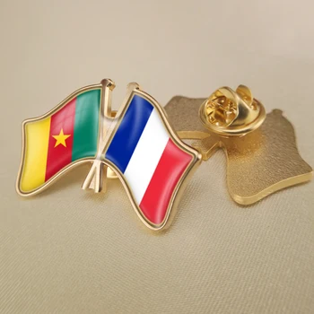 Kamerūno ir Prancūzija Kirto Dviguba Draugystė Šaligatvio Atvartas Smeigtukai Sagė Ženkliukai