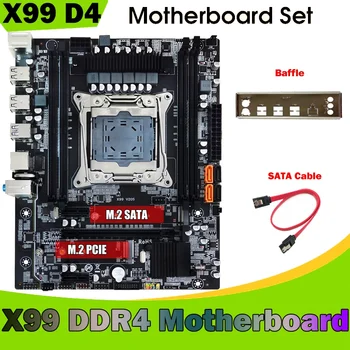 X99 Plokštė +Pertvara+SATA Kabelis LGA2011-3 DDR4 Paramos 4X32G Už 5820K E5-2678 V3 E5 2676 V3 E5 2696 V3 CPU