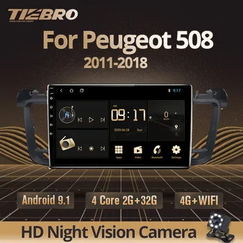 TIEBRO 2DIN Android 9.0 Automobilio Radijo, GPS Multimedijos Grotuvo Peugeot 508 2011 2012 2013 2014 2015 2018 Navigacija, 2 Din DVD Nr.